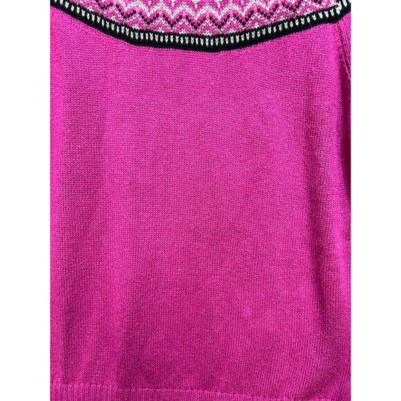 Charter Club Women' Fair Isle Nordic Turtleneck Sweater Knit Size P/M Pink - Picture 6 of 12